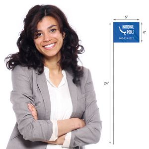 1-Color 4" x 5" Custom Vinyl Marking Flag with 24" Wire