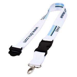 1" Sublimated Lanyard w/ Buckle Release Badge Holder