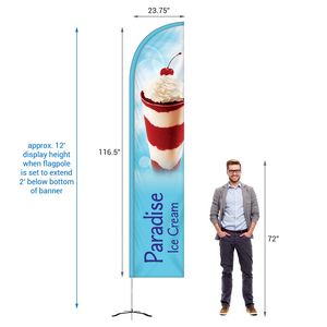 10' Double Sided Half Drop Banner w/ Premium Hardware & Cross Base