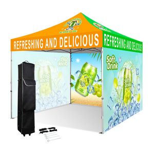 10' Heavy Duty Canopy Tent w/ 3 Walls (Dye Sublimation)