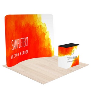 10' Trade Show Display Kit - Curved Back Wall