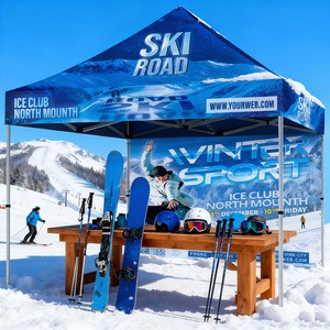 10' X 10' Heavy Duty Canopy Tent w/Back Full Wall (Dye Sublimation)