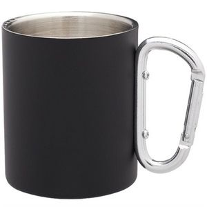 10 oz Stainless Steel Coffee Mugs w/ Custom Logo & Carabiner