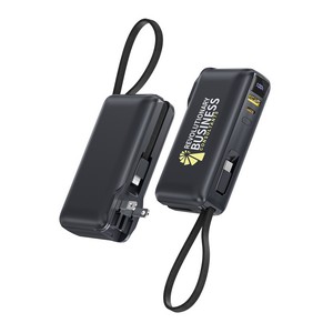 10000mAh 20W PD Fast Charge Power Bank W/ AC Plug And Dual Cables