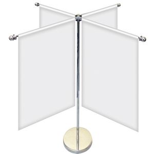 11-19.7" Metal Telescopic Flagpole with Four Single Reverse Banners
