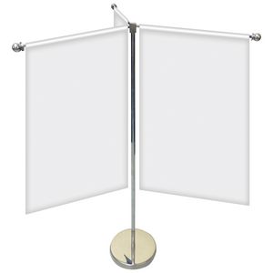 11-19.7" Metal Telescopic Flagpole with Three Double Sided Banners