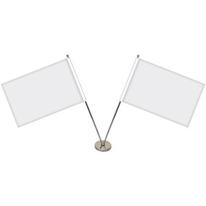 11-19.7" Metal Telescopic Flagpole with Two Double Sided Flags
