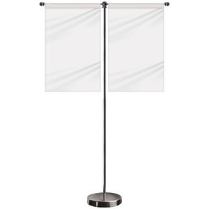 11-19.7" T Style Metal Telescopic Flagpole with Two Single Reverse Banners