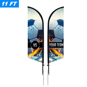 11' Custom Feather Flag Kit - Double Sided w/Spike Base