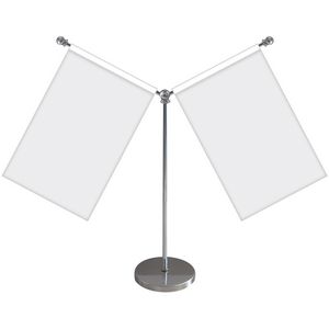 11" Metal Flagpole with Two Double Sided Flags