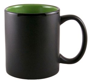 11 Oz. Ceramic Aztecâ„¢ Black Matte Exterior Coffee Mugs