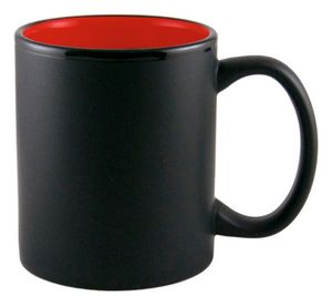 11 Oz. Ceramic Aztecâ„¢ Black Matte Exterior Coffee Mugs