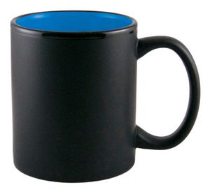 11 Oz. Ceramic Aztecâ„¢ Black Matte Exterior Coffee Mugs