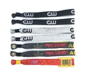 1/2" Custom Woven Event Wristband w/ Locking Bead