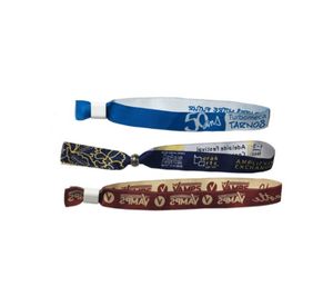 1/2" Custom Woven Event Wristband w/ Locking Bead