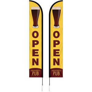 12' Double Sided Portable Half Drop Banner w/ Hardware Set