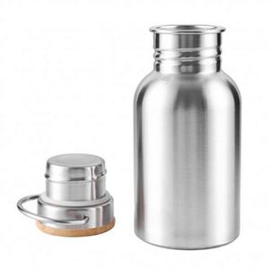 12 Oz. Stainless Steel Water Bottle w/Bamboo Lid
