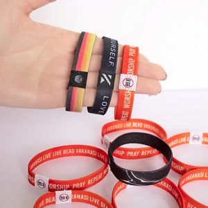 1/2" Sublimated Elastic Event Wristband W/ Customizable Woven Label