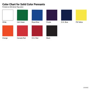 12" x 18" Solid Color Pennants with Heading & Grommets