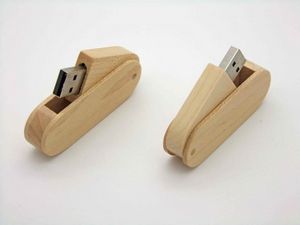 128 MB Wooden Swivel USB Flash Drive