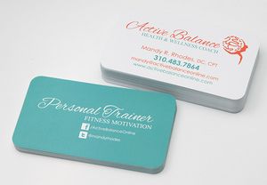 14PT Round Corner Business Card w/ UV Front Only