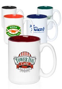 15 Oz. Glossy Two Tone Ceramic Mugs