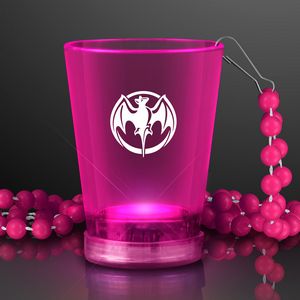 1.5 oz. Light Up Pink Shot Glasses on Pink Beads - PRINTED
