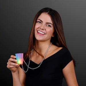 1.5 oz. Multicolor LED Shot Glass Party Necklaces - BLANK