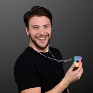1.5 oz. Multicolor LED Shot Glass Party Necklaces - PRINTED