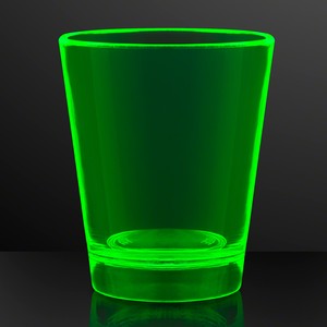 1.5 oz. UV Reactive Green Glow Shot Glasses - PRINTED