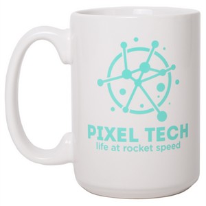 15oz Ceramic Mug: White: White