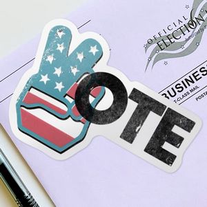 1''x1" Custom Die-Cut White Vinyl Stickers