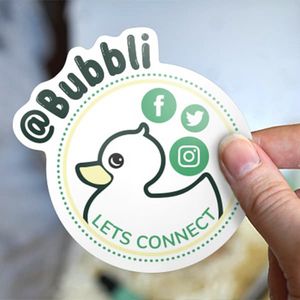 1''x1" Custom Die-Cut White Vinyl Stickers