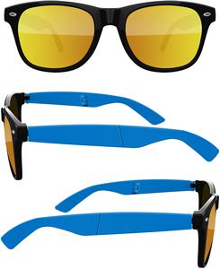 2-Tone Foldable Retro Mirror Sunglasses