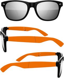 2-Tone Foldable Retro Mirror Sunglasses