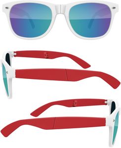 2-Tone Foldable Retro Mirror Sunglasses