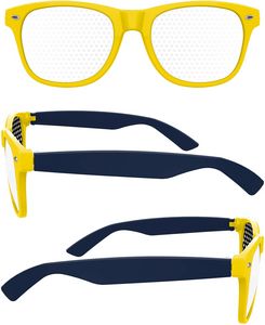 2-Tone Retro Pinhole Sunglasses W/ Full-Color Temple Imprint