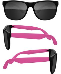 2-Tone Value Retro Sunglasses W/ Lens Imprint