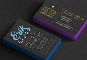 2" X 3.5" 32PT Uncoated Painted EDGE Business Cards