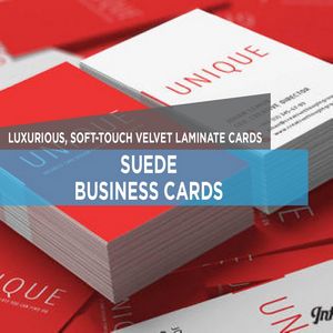 2" x 3.5" 16PT Suede Round Corner Business Cards with Soft Touch Velvet Lamination