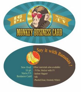 20PT 7MIL White Oval Plastic Cards (2"x3.5")