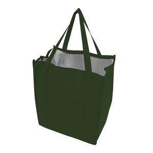 235 GSM Non-Woven Reinforce Handle Insulated Grocery W/ Gusset Tote Bag (13" X 15" X 9")