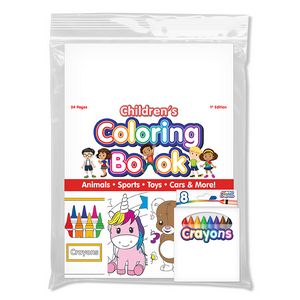 24 Page Children's Coloring Book with Crayons