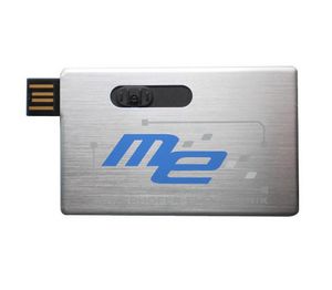 256 MB Retractable Metal Credit Card USB Flash Drive