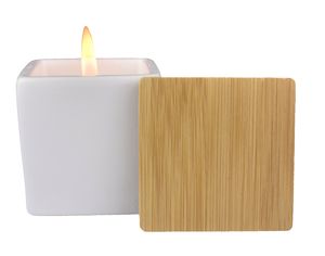 3 Oz. Square Soy Wax Candle w/Bamboo Lid