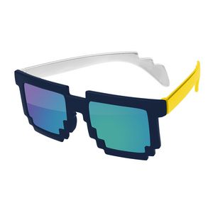 3-Tone Pixel Mirror Sunglasses W/ 1-Color Imprints