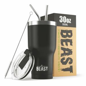 30 Oz. Greens Steel® Coated Beast Insulated Tumbler w/ Straw