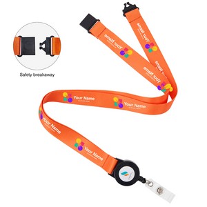 3/4" Dye-Sublimated Lanyard Badge Reel Combo W/Safety Breakaway
