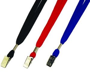 3/8" Blank Lanyard w/Bulldog Clip