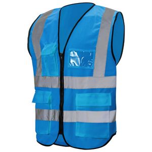 3.8oz. Knitted Class 2 Double Band Reflective Tape Safety Vest with 4 Pockets